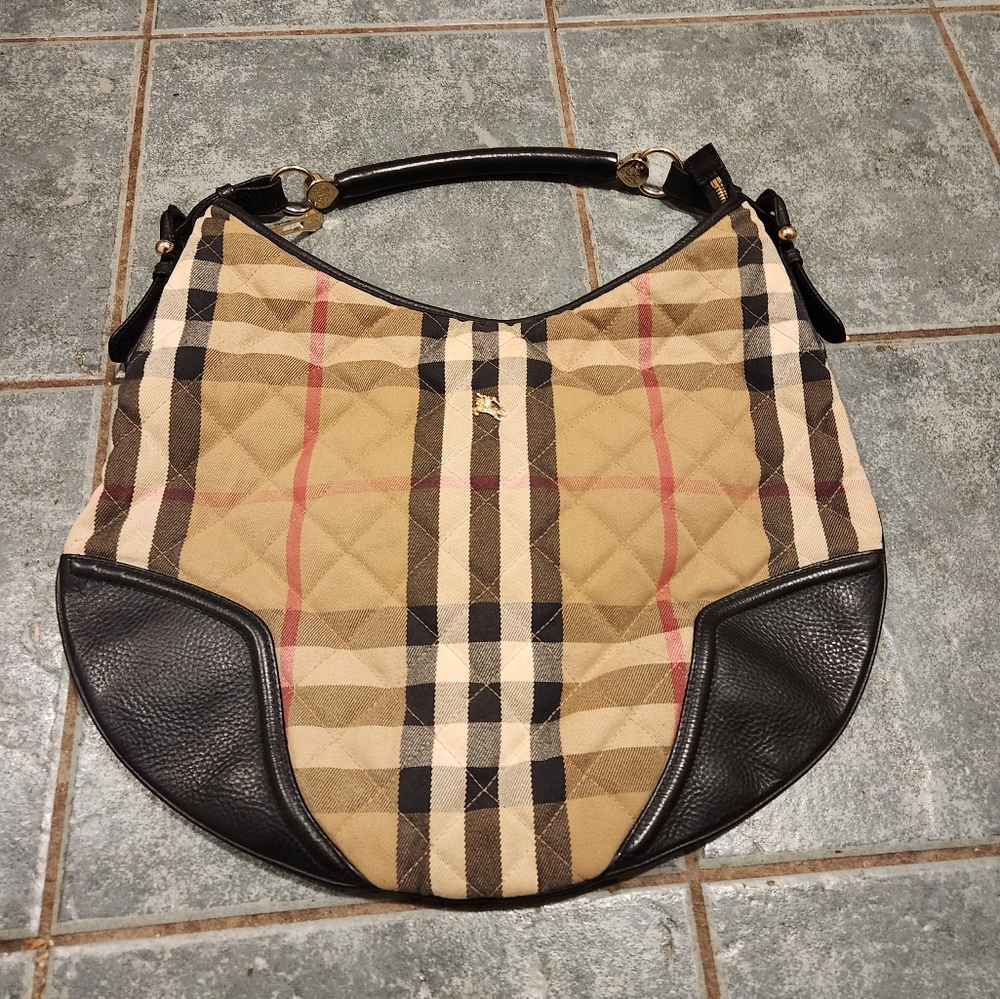 Burberry Quilted Nova Check Shoulder/Hobo Bag
